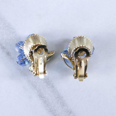 Vintage Light Blue Aurora Borealis Cha Cha Earrings with Navette Rhinestone Accents by Unsigned Beauty - Vintage Meet Modern Vintage Jewelry - Chicago, Illinois - #oldhollywoodglamour #vintagemeetmodern #designervintage #jewelrybox #antiquejewelry #vintagejewelry
