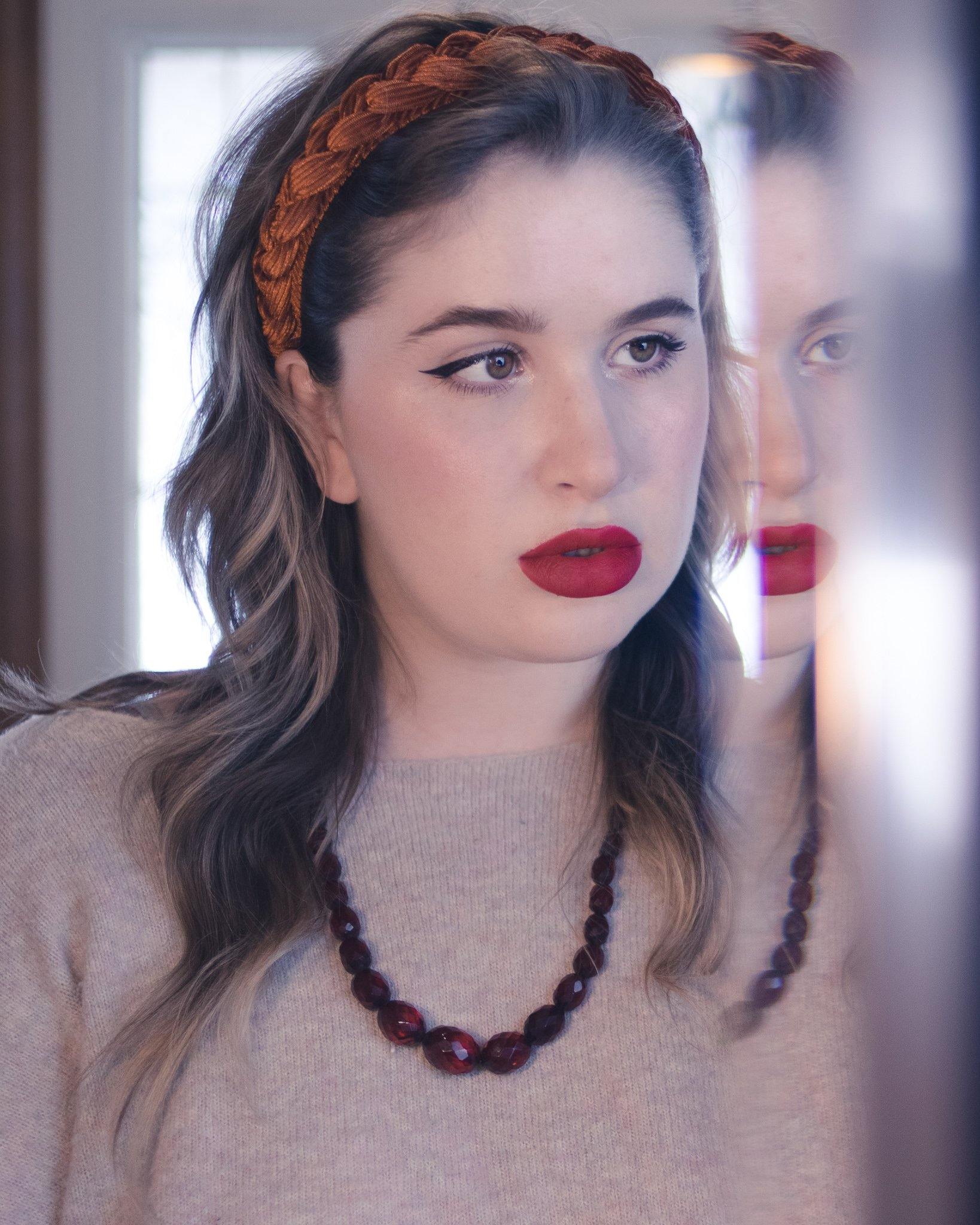 Vintage Cherry Juice Amber Bakelite Bead Necklace by Unsigned - Vintage Meet Modern Vintage Jewelry - Chicago, Illinois - #oldhollywoodglamour #vintagemeetmodern #designervintage #jewelrybox #antiquejewelry #vintagejewelry