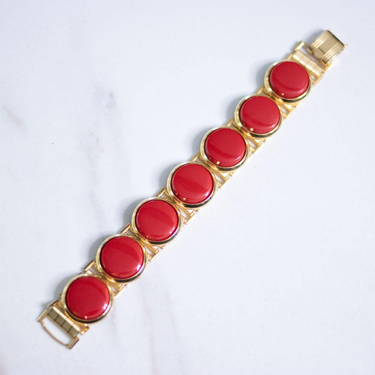Vintage Retro Red Disc Bracelet