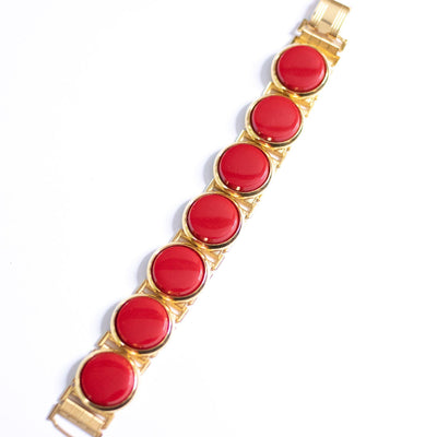 Vintage Retro Red Disc Bracelet by Unsigned Beauty - Vintage Meet Modern Vintage Jewelry - Chicago, Illinois - #oldhollywoodglamour #vintagemeetmodern #designervintage #jewelrybox #antiquejewelry #vintagejewelry