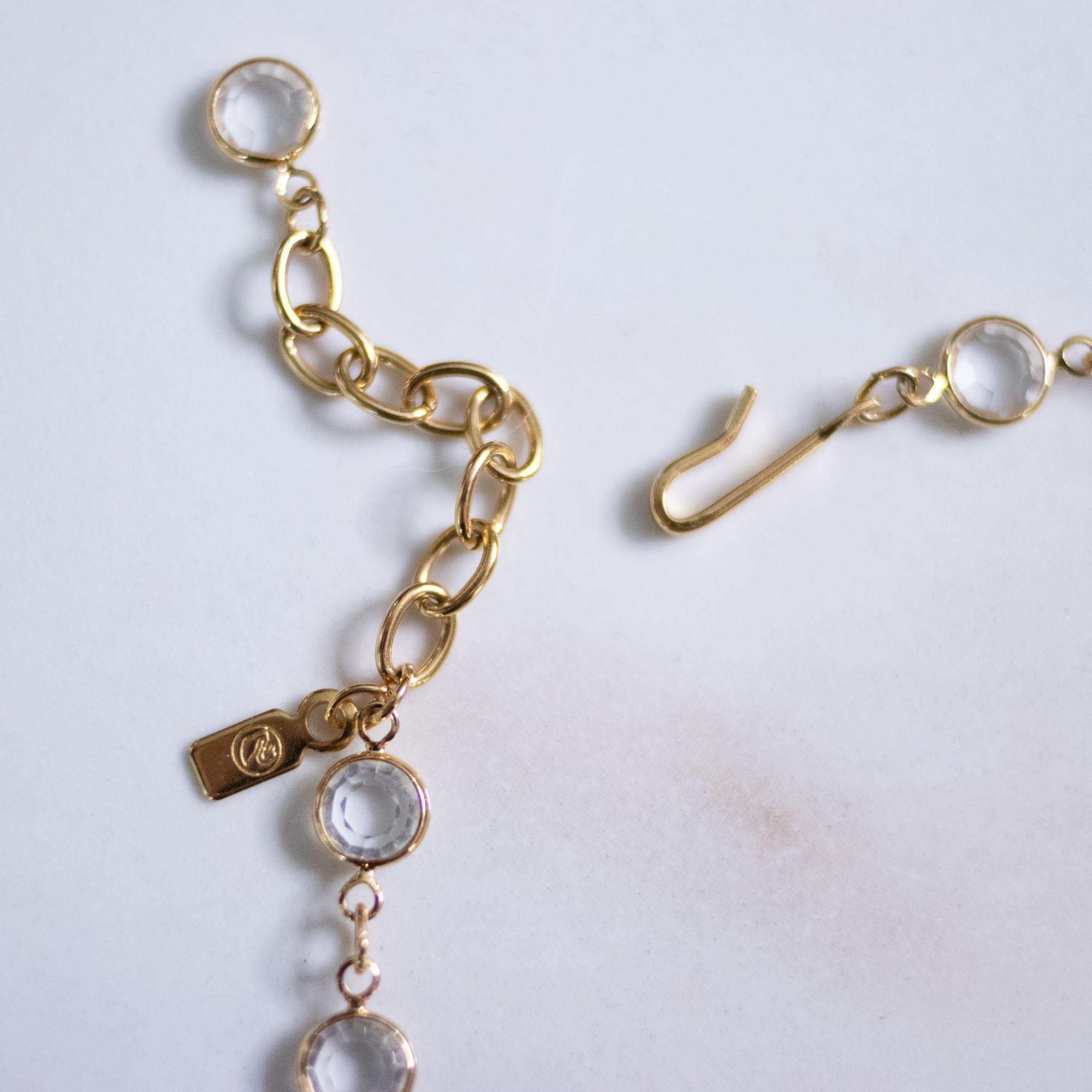 Vintage Swarovski Bezel Set Crystal Necklace with Pave Rhinestone Ball by Swarovski - Vintage Meet Modern Vintage Jewelry - Chicago, Illinois - #oldhollywoodglamour #vintagemeetmodern #designervintage #jewelrybox #antiquejewelry #vintagejewelry