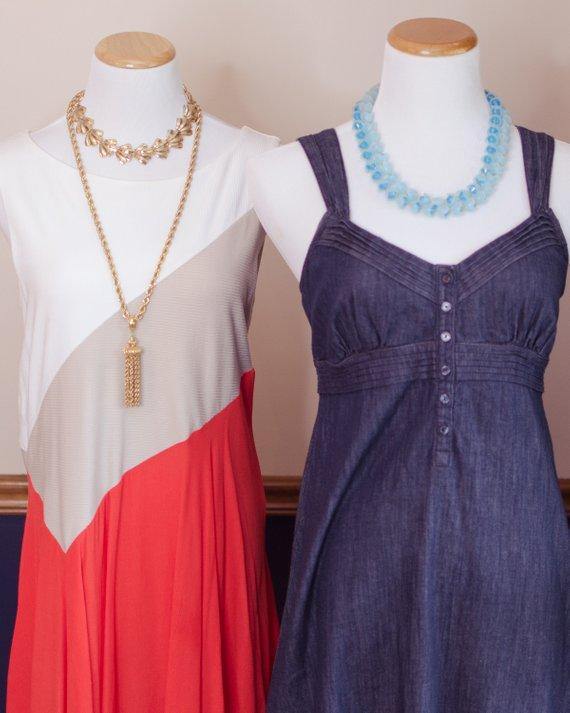 Vintage Gold Tone Blue Lucite Necklace, West Germany, Blue Lucite Flowers by 1960s - Vintage Meet Modern Vintage Jewelry - Chicago, Illinois - #oldhollywoodglamour #vintagemeetmodern #designervintage #jewelrybox #antiquejewelry #vintagejewelry