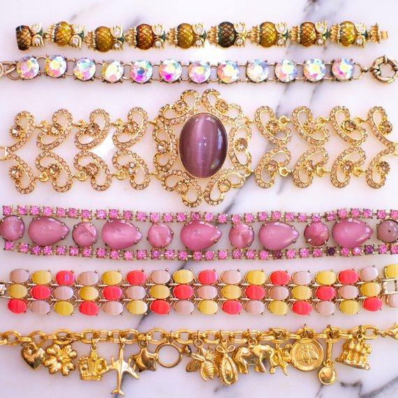 Vintage Blush Pink Lucite Statement Earrings, Gold Tone, Clip-on by 1950s - Vintage Meet Modern Vintage Jewelry - Chicago, Illinois - #oldhollywoodglamour #vintagemeetmodern #designervintage #jewelrybox #antiquejewelry #vintagejewelry