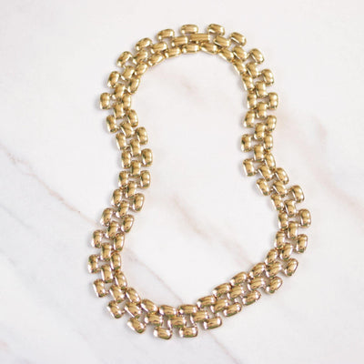 Vintage Wide Flat Link Chain Necklace by Unsigned Beauty - Vintage Meet Modern Vintage Jewelry - Chicago, Illinois - #oldhollywoodglamour #vintagemeetmodern #designervintage #jewelrybox #antiquejewelry #vintagejewelry