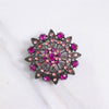 Vintage Pink Rhinestone Pinwheel Medallion Brooch by Unsigned Beauty - Vintage Meet Modern Vintage Jewelry - Chicago, Illinois - #oldhollywoodglamour #vintagemeetmodern #designervintage #jewelrybox #antiquejewelry #vintagejewelry