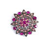 Vintage Pink Rhinestone Pinwheel Medallion Brooch by Unsigned Beauty - Vintage Meet Modern Vintage Jewelry - Chicago, Illinois - #oldhollywoodglamour #vintagemeetmodern #designervintage #jewelrybox #antiquejewelry #vintagejewelry