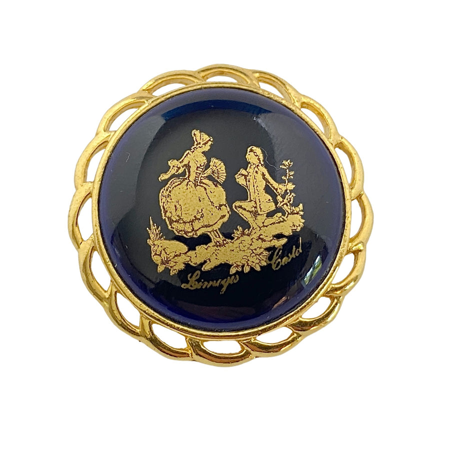 Vintage Limoges Blue Porcelain with Courting Scene by Limoges - Vintage Meet Modern Vintage Jewelry - Chicago, Illinois - #oldhollywoodglamour #vintagemeetmodern #designervintage #jewelrybox #antiquejewelry #vintagejewelry