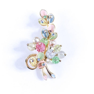 Pastel Floral Bouquet Brooch by Made In Austria - Vintage Meet Modern Vintage Jewelry - Chicago, Illinois - #oldhollywoodglamour #vintagemeetmodern #designervintage #jewelrybox #antiquejewelry #vintagejewelry