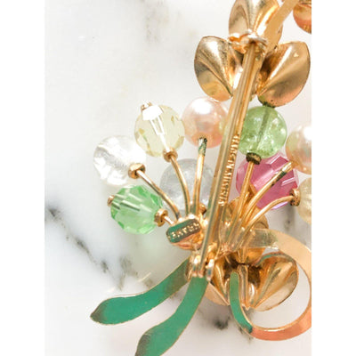 Pastel Floral Bouquet Brooch by Made In Austria - Vintage Meet Modern Vintage Jewelry - Chicago, Illinois - #oldhollywoodglamour #vintagemeetmodern #designervintage #jewelrybox #antiquejewelry #vintagejewelry