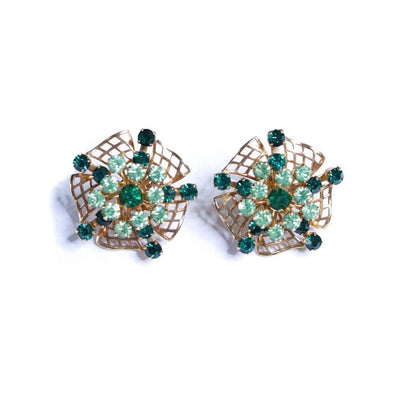 Vintage Light and Dark Rhinestone Statement Earrings by Unsigned Beauty - Vintage Meet Modern Vintage Jewelry - Chicago, Illinois - #oldhollywoodglamour #vintagemeetmodern #designervintage #jewelrybox #antiquejewelry #vintagejewelry