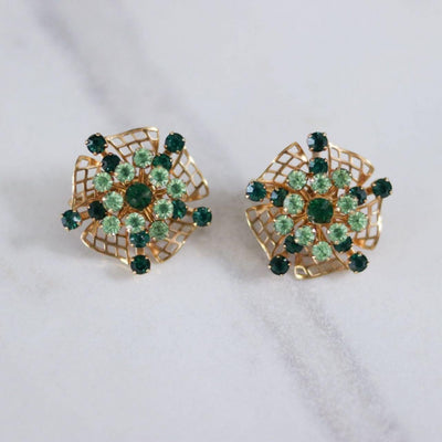 Vintage Light and Dark Rhinestone Statement Earrings by Unsigned Beauty - Vintage Meet Modern Vintage Jewelry - Chicago, Illinois - #oldhollywoodglamour #vintagemeetmodern #designervintage #jewelrybox #antiquejewelry #vintagejewelry