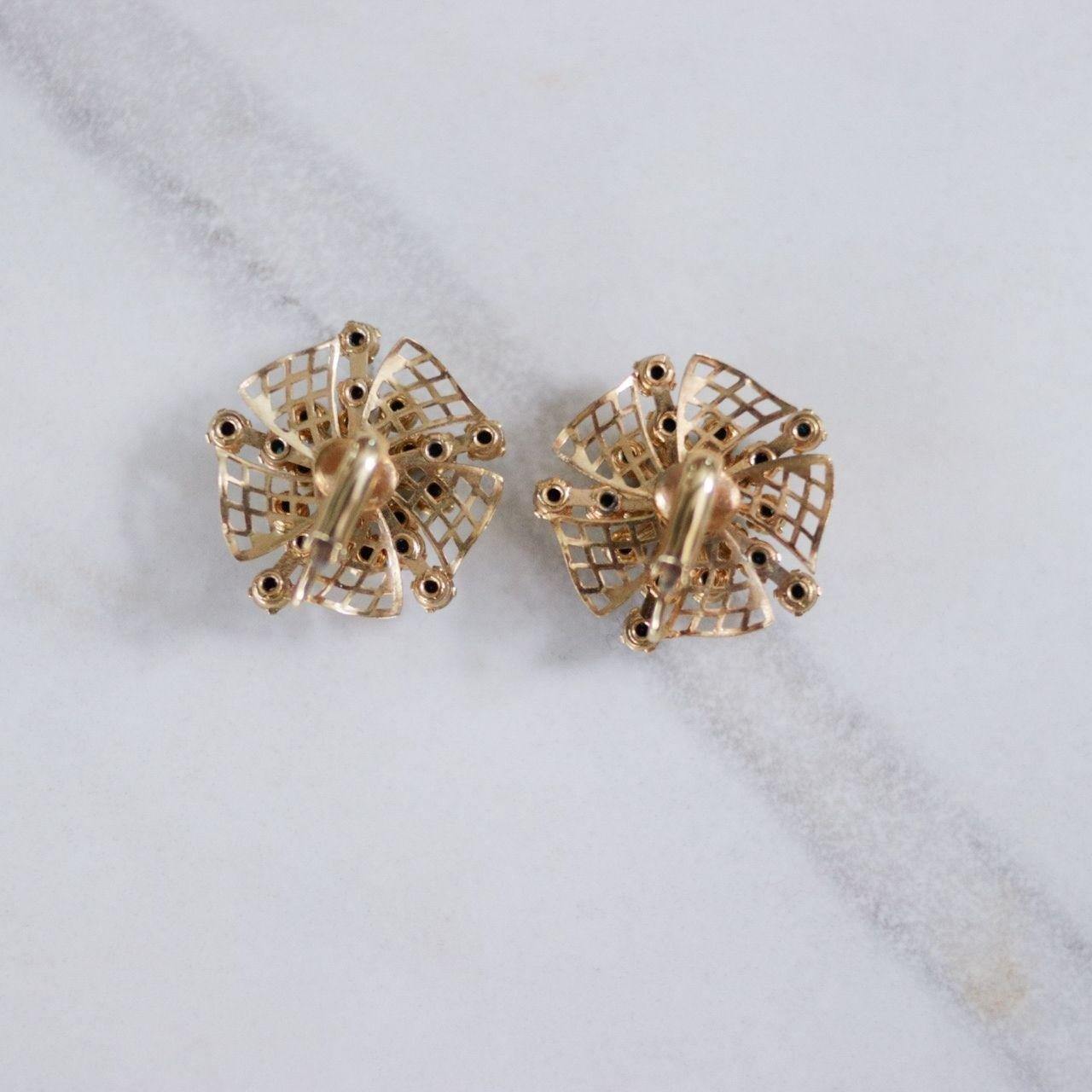 Vintage Light and Dark Rhinestone Statement Earrings by Unsigned Beauty - Vintage Meet Modern Vintage Jewelry - Chicago, Illinois - #oldhollywoodglamour #vintagemeetmodern #designervintage #jewelrybox #antiquejewelry #vintagejewelry