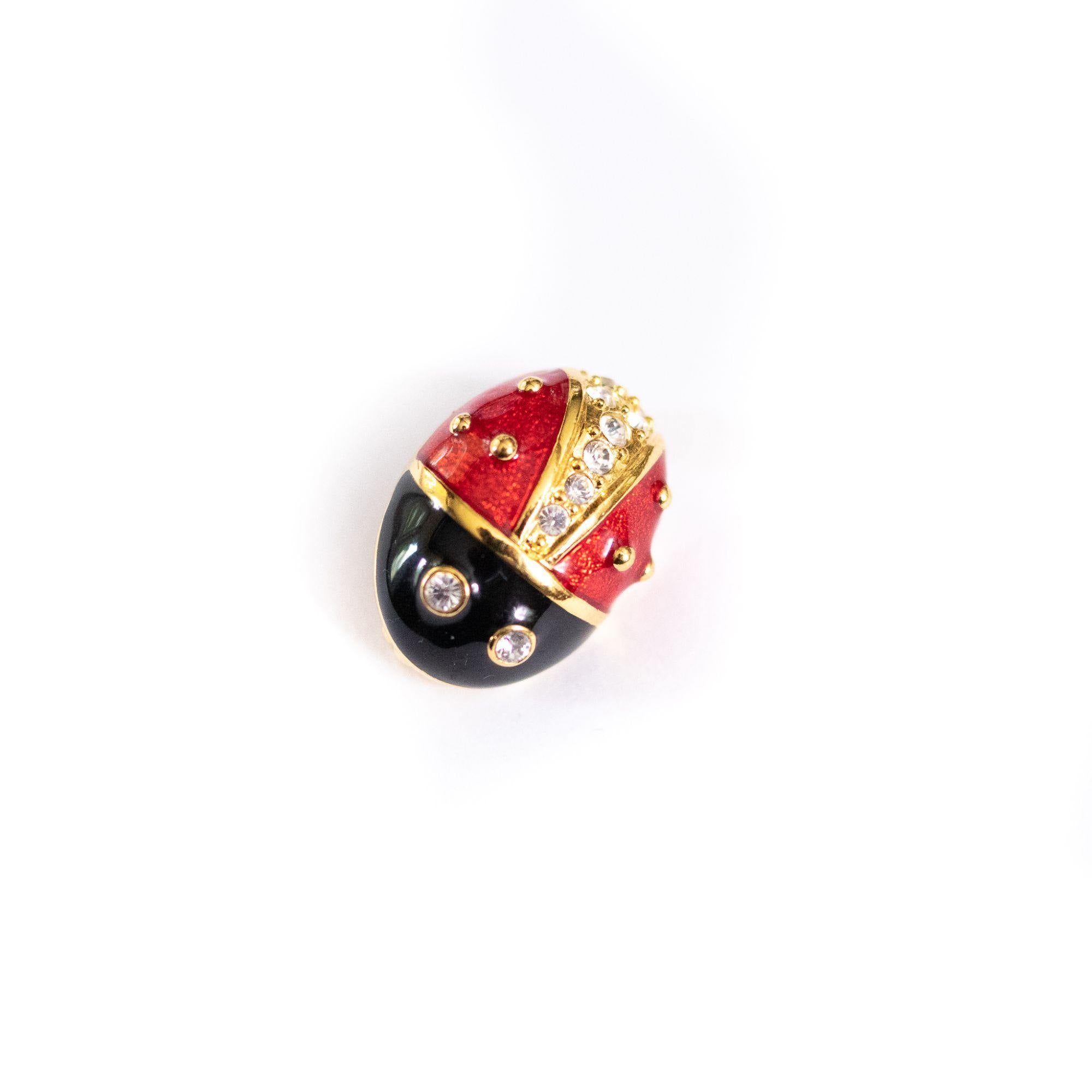 Vintage Joan Rivers Ladybug Brooch by Joan Rivers - Vintage Meet Modern Vintage Jewelry - Chicago, Illinois - #oldhollywoodglamour #vintagemeetmodern #designervintage #jewelrybox #antiquejewelry #vintagejewelry