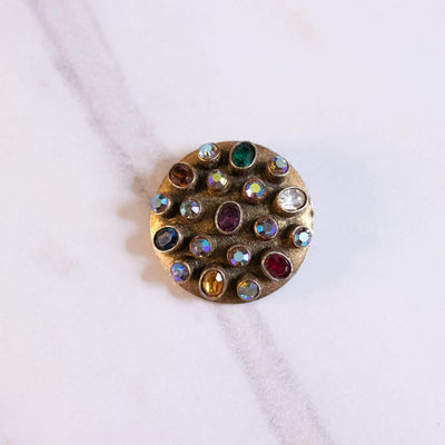 Vintage Colorful Bezel Crystal Brooch by Unsigned Beauty - Vintage Meet Modern Vintage Jewelry - Chicago, Illinois - #oldhollywoodglamour #vintagemeetmodern #designervintage #jewelrybox #antiquejewelry #vintagejewelry