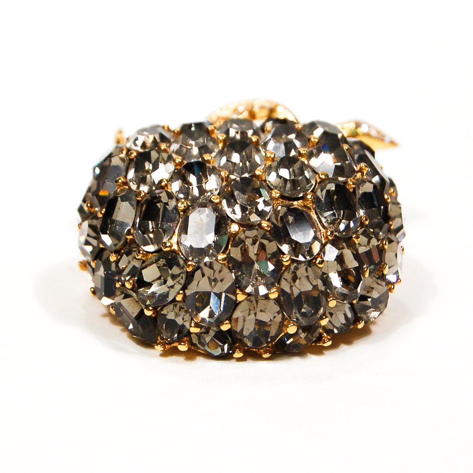 Ciner Sparkling Rhinestone Apple Brooch by Ciner - Vintage Meet Modern Vintage Jewelry - Chicago, Illinois - #oldhollywoodglamour #vintagemeetmodern #designervintage #jewelrybox #antiquejewelry #vintagejewelry