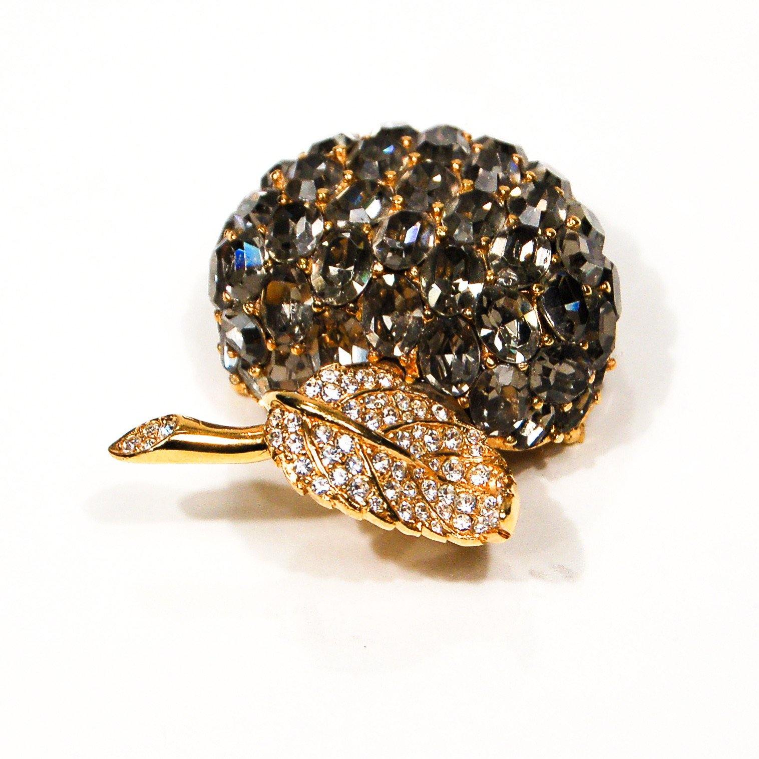 Ciner Sparkling Rhinestone Apple Brooch by Ciner - Vintage Meet Modern Vintage Jewelry - Chicago, Illinois - #oldhollywoodglamour #vintagemeetmodern #designervintage #jewelrybox #antiquejewelry #vintagejewelry