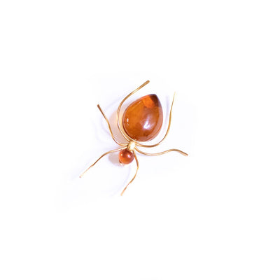 Vintage Amber Bakelite Spider Brooch by Unsigned Beauty - Vintage Meet Modern Vintage Jewelry - Chicago, Illinois - #oldhollywoodglamour #vintagemeetmodern #designervintage #jewelrybox #antiquejewelry #vintagejewelry