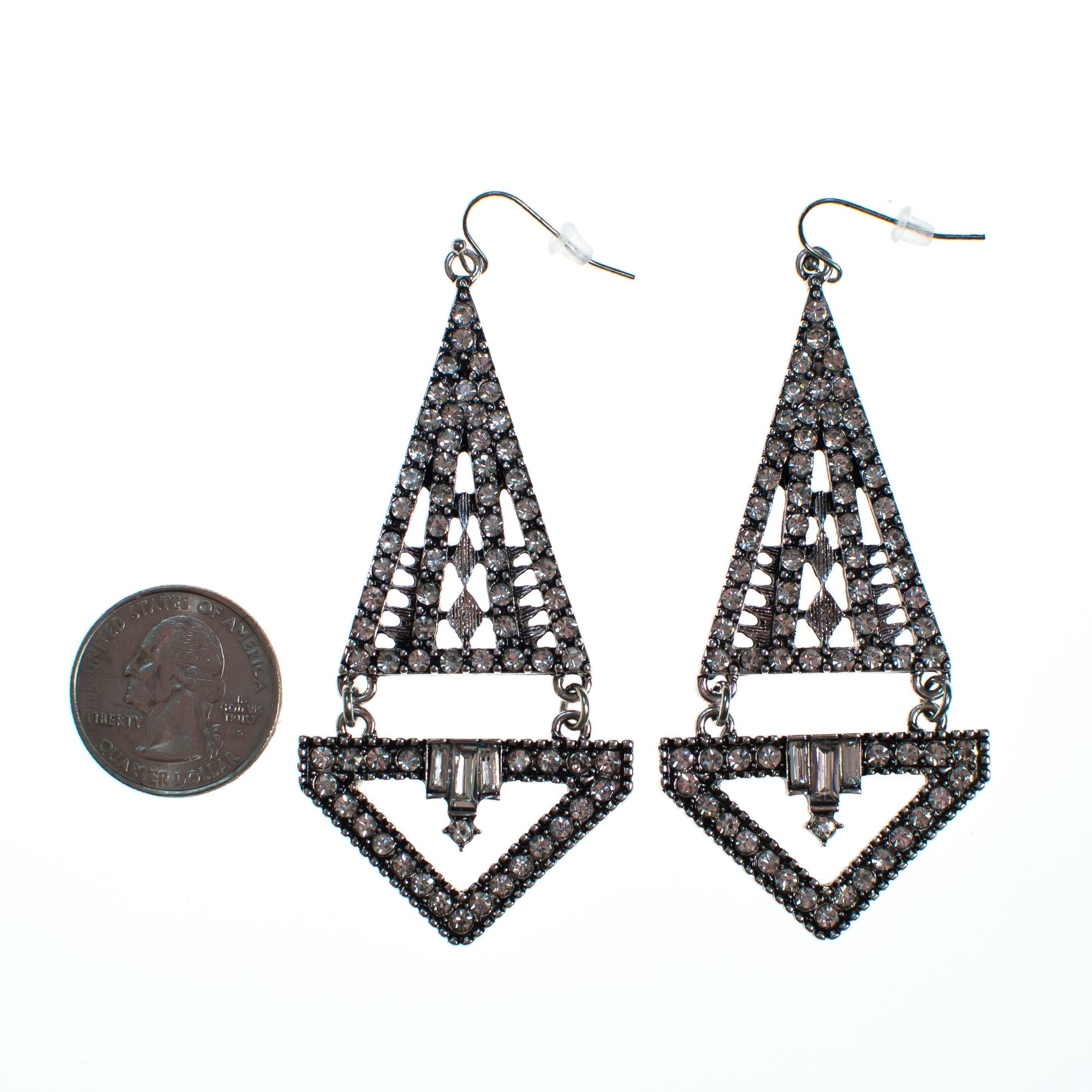 Gatsby Deco Drop Earrings by Vintage Meet Modern - Vintage Meet Modern Vintage Jewelry - Chicago, Illinois - #oldhollywoodglamour #vintagemeetmodern #designervintage #jewelrybox #antiquejewelry #vintagejewelry