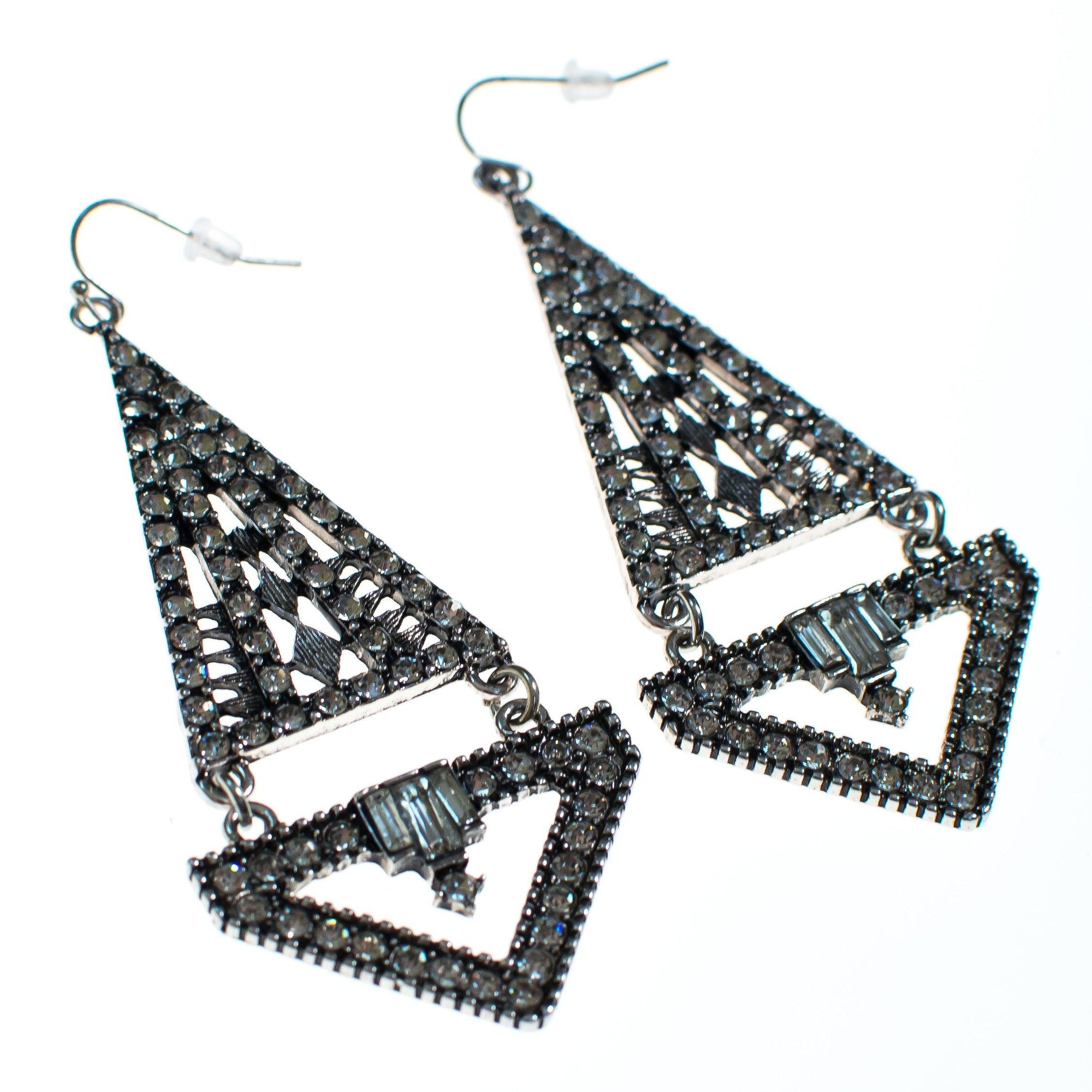 Gatsby Deco Drop Earrings by Vintage Meet Modern - Vintage Meet Modern Vintage Jewelry - Chicago, Illinois - #oldhollywoodglamour #vintagemeetmodern #designervintage #jewelrybox #antiquejewelry #vintagejewelry