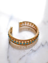 Gold and Turquoise Cuff Bracelet by Unsigned Beauty - Vintage Meet Modern Vintage Jewelry - Chicago, Illinois - #oldhollywoodglamour #vintagemeetmodern #designervintage #jewelrybox #antiquejewelry #vintagejewelry