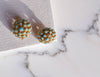 Turquoise Gold Dome Earrings by Unsigned Beauties - Vintage Meet Modern Vintage Jewelry - Chicago, Illinois - #oldhollywoodglamour #vintagemeetmodern #designervintage #jewelrybox #antiquejewelry #vintagejewelry