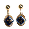 Vintage Gold and Lapis Glass Screw Back Earrings by Lapis Glass - Vintage Meet Modern Vintage Jewelry - Chicago, Illinois - #oldhollywoodglamour #vintagemeetmodern #designervintage #jewelrybox #antiquejewelry #vintagejewelry