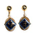 Vintage Gold and Lapis Glass Screw Back Earrings