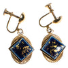 Vintage Gold and Lapis Glass Screw Back Earrings by Lapis Glass - Vintage Meet Modern Vintage Jewelry - Chicago, Illinois - #oldhollywoodglamour #vintagemeetmodern #designervintage #jewelrybox #antiquejewelry #vintagejewelry