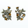 Vintage Amber Rhinestone Floral Screw Back Earrings by Vintage Meet Modern - Vintage Meet Modern Vintage Jewelry - Chicago, Illinois - #oldhollywoodglamour #vintagemeetmodern #designervintage #jewelrybox #antiquejewelry #vintagejewelry