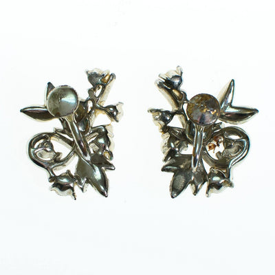 Vintage Amber Rhinestone Floral Screw Back Earrings by Vintage Meet Modern - Vintage Meet Modern Vintage Jewelry - Chicago, Illinois - #oldhollywoodglamour #vintagemeetmodern #designervintage #jewelrybox #antiquejewelry #vintagejewelry