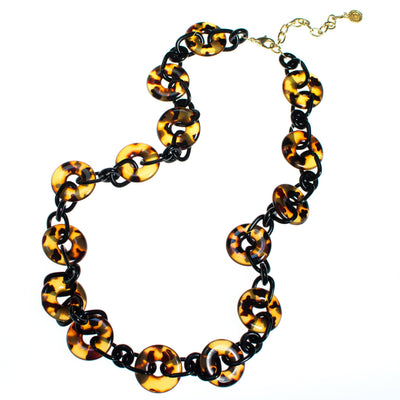 RJ Graziano Tortoise Lucite Chunky Necklace by RJ Graziano - Vintage Meet Modern Vintage Jewelry - Chicago, Illinois - #oldhollywoodglamour #vintagemeetmodern #designervintage #jewelrybox #antiquejewelry #vintagejewelry