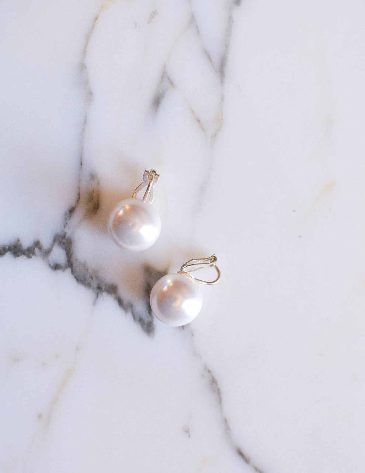 Large Classic White Pearl Earrings