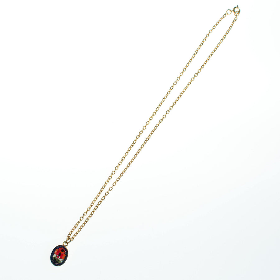 Vintage Made in Italy Red, Blue, White, and Yellow Mosaic Pendant Necklace by Made in Italy - Vintage Meet Modern Vintage Jewelry - Chicago, Illinois - #oldhollywoodglamour #vintagemeetmodern #designervintage #jewelrybox #antiquejewelry #vintagejewelry