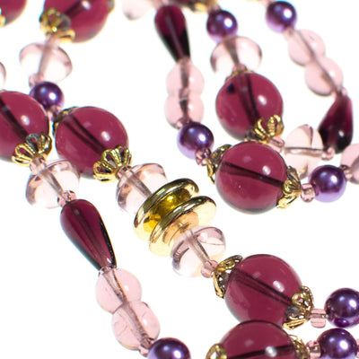 Vintage Purple Glass Bead Necklace by 1970s - Vintage Meet Modern Vintage Jewelry - Chicago, Illinois - #oldhollywoodglamour #vintagemeetmodern #designervintage #jewelrybox #antiquejewelry #vintagejewelry