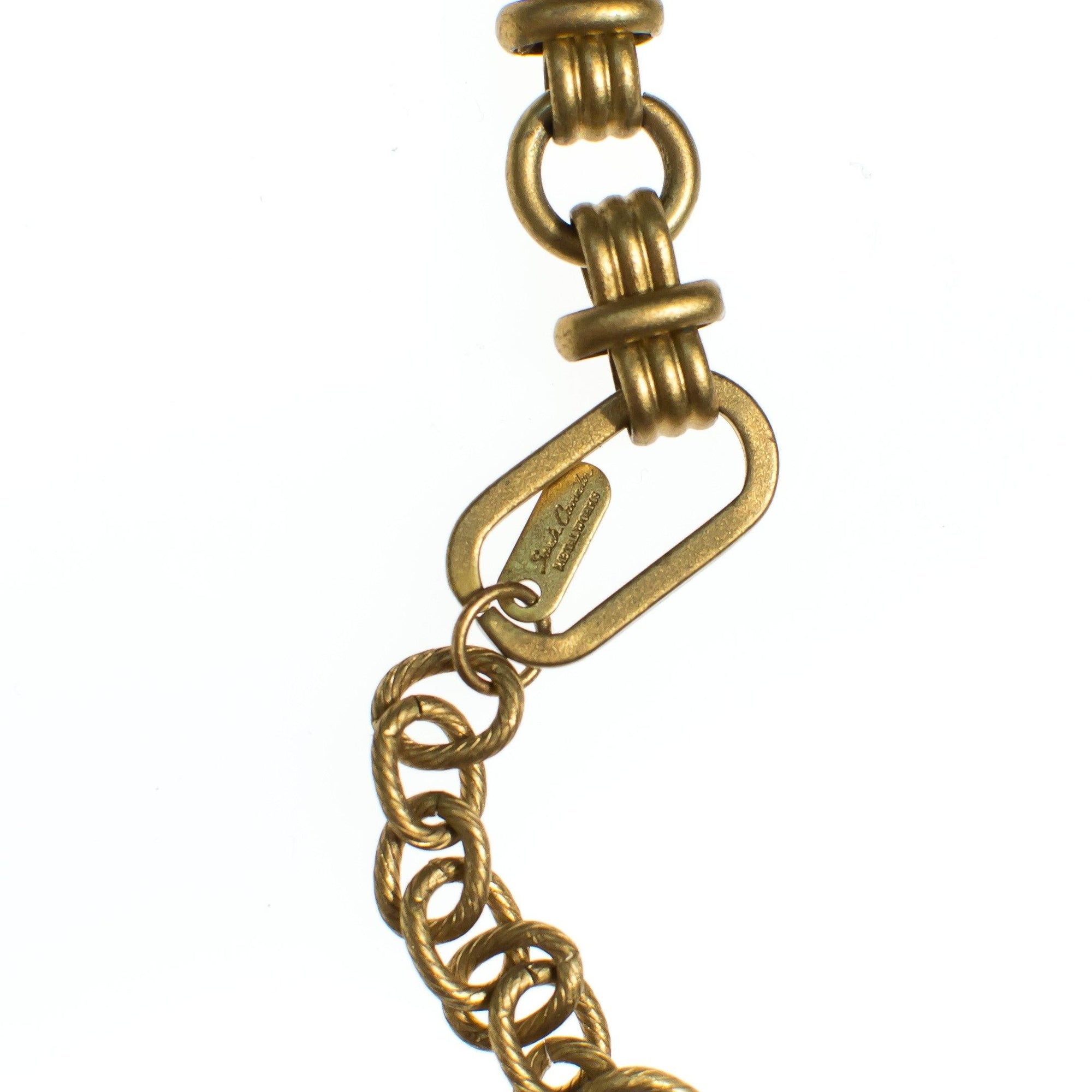 Sarah Cavender Brushed Gold Link Long Necklace by Sarah Cavender - Vintage Meet Modern Vintage Jewelry - Chicago, Illinois - #oldhollywoodglamour #vintagemeetmodern #designervintage #jewelrybox #antiquejewelry #vintagejewelry