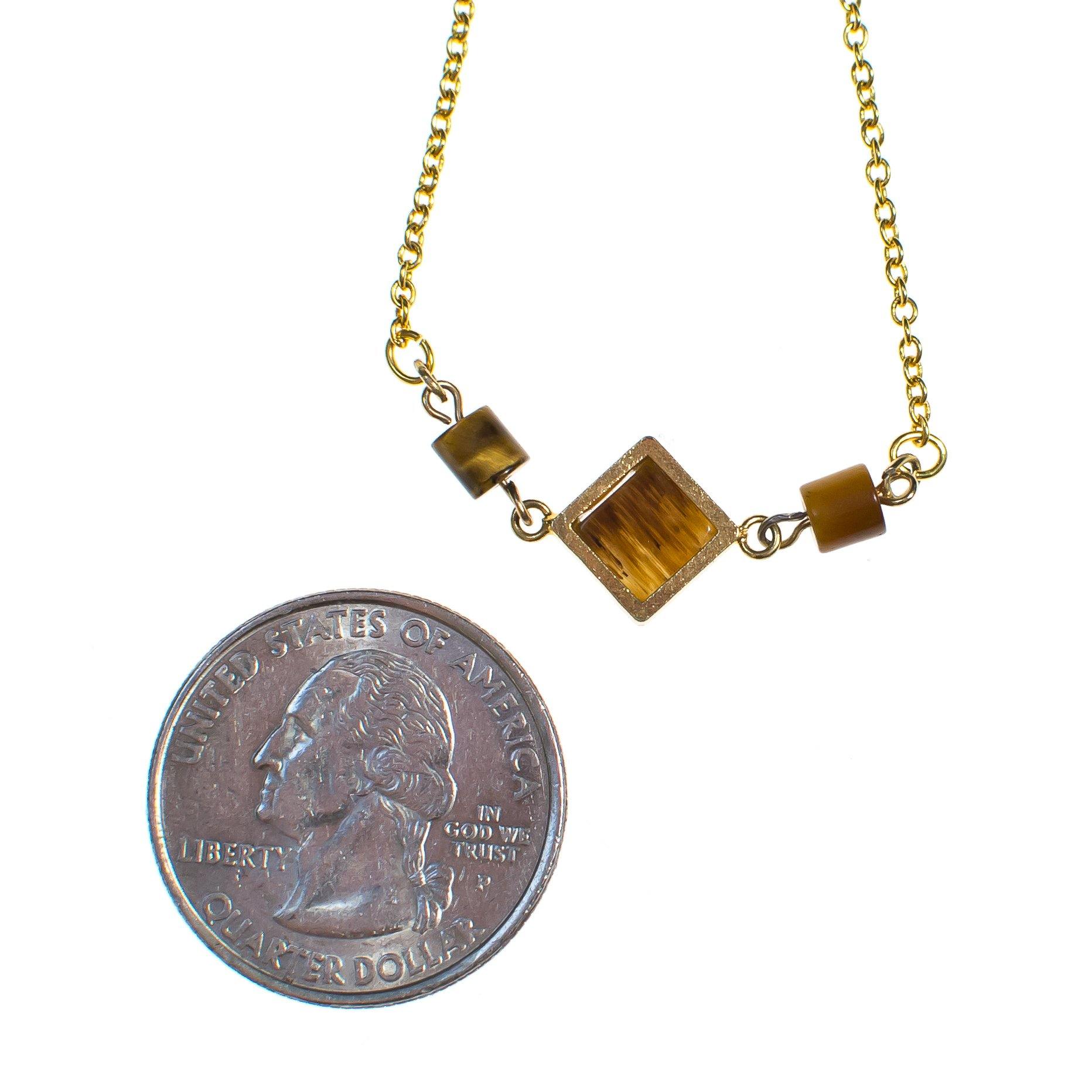 Vintage Tigers Eye Pendant Necklace Gold Filled by Tigers Eye - Vintage Meet Modern Vintage Jewelry - Chicago, Illinois - #oldhollywoodglamour #vintagemeetmodern #designervintage #jewelrybox #antiquejewelry #vintagejewelry