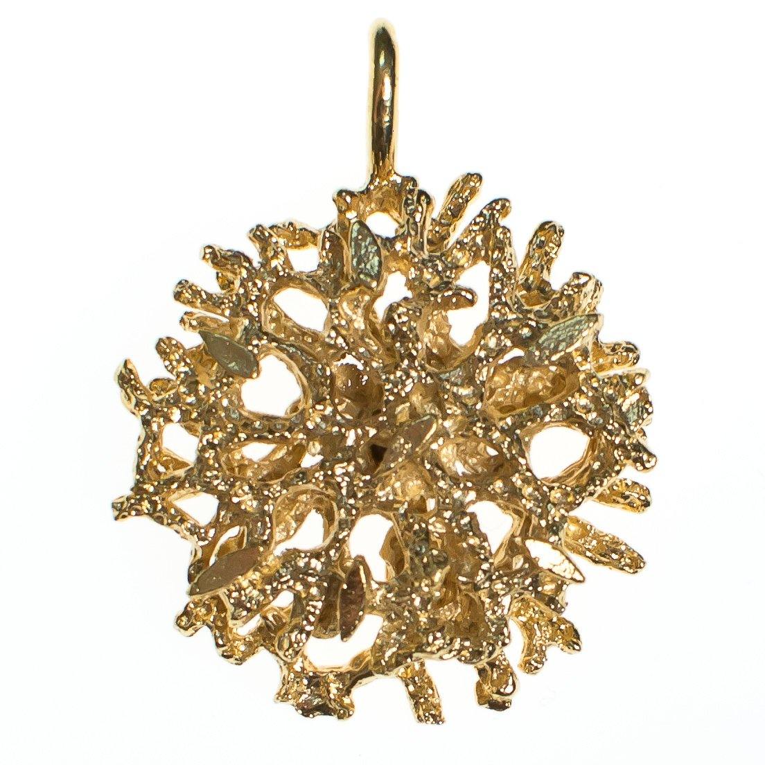 Vintage Gold Sponge Coral Pendant