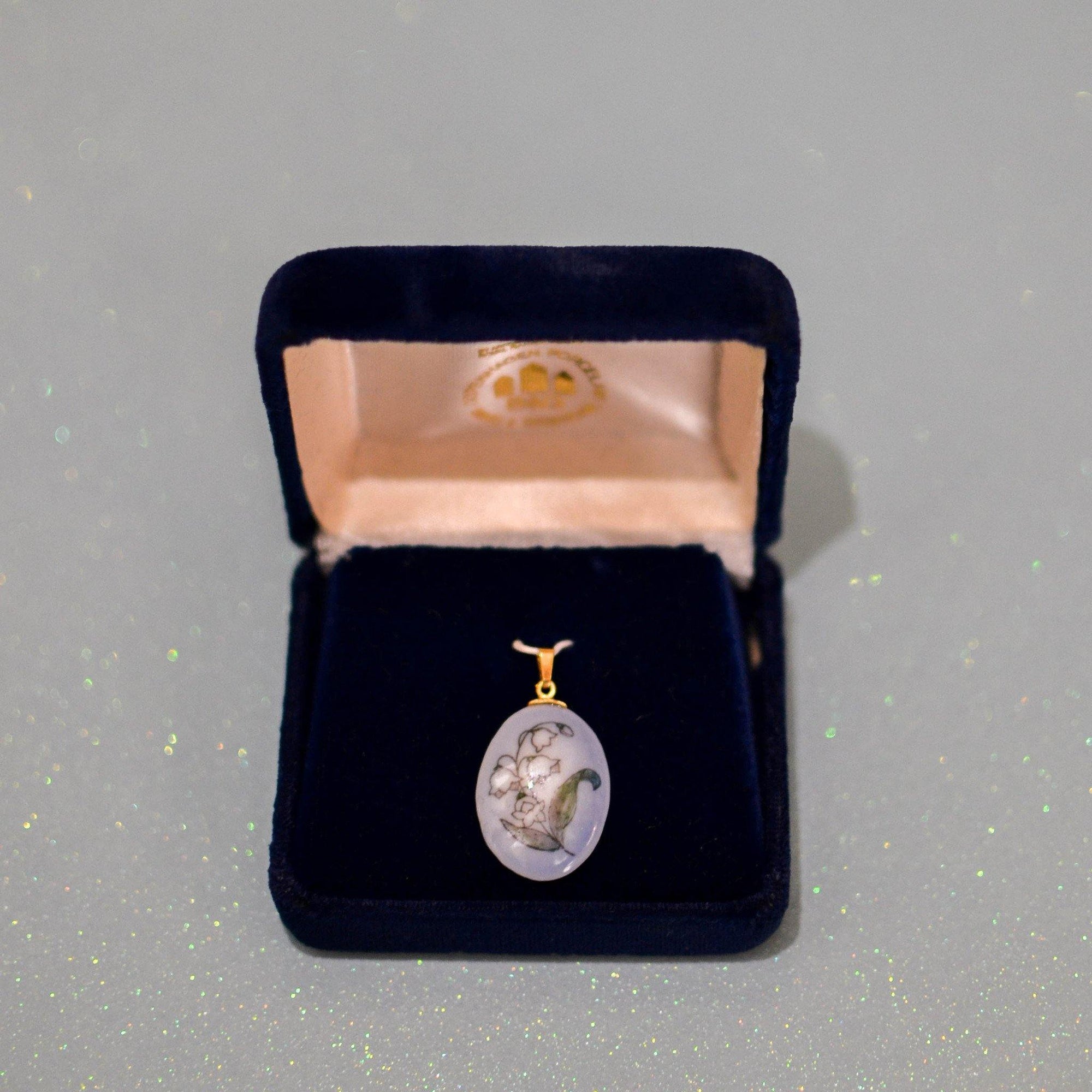 Porcelain Lily of the Valley Pendant Necklace by Bing and Grondahl by Bing and Grondahl - Vintage Meet Modern Vintage Jewelry - Chicago, Illinois - #oldhollywoodglamour #vintagemeetmodern #designervintage #jewelrybox #antiquejewelry #vintagejewelry