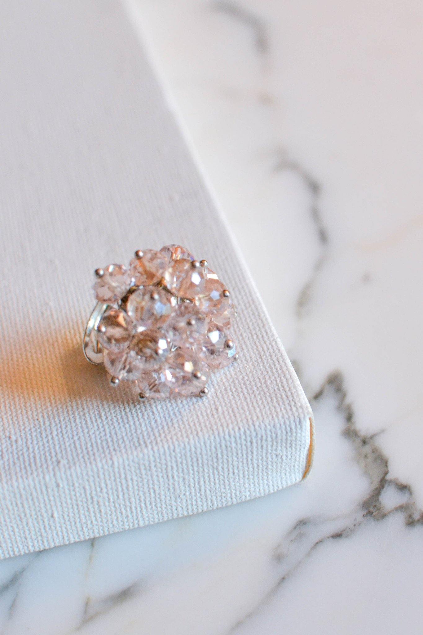 Pink Crystal Statement Ring by Unsigned Beauty - Vintage Meet Modern Vintage Jewelry - Chicago, Illinois - #oldhollywoodglamour #vintagemeetmodern #designervintage #jewelrybox #antiquejewelry #vintagejewelry