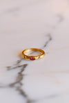 Ruby and CZ Band Ring by Unsigned Beauty - Vintage Meet Modern Vintage Jewelry - Chicago, Illinois - #oldhollywoodglamour #vintagemeetmodern #designervintage #jewelrybox #antiquejewelry #vintagejewelry
