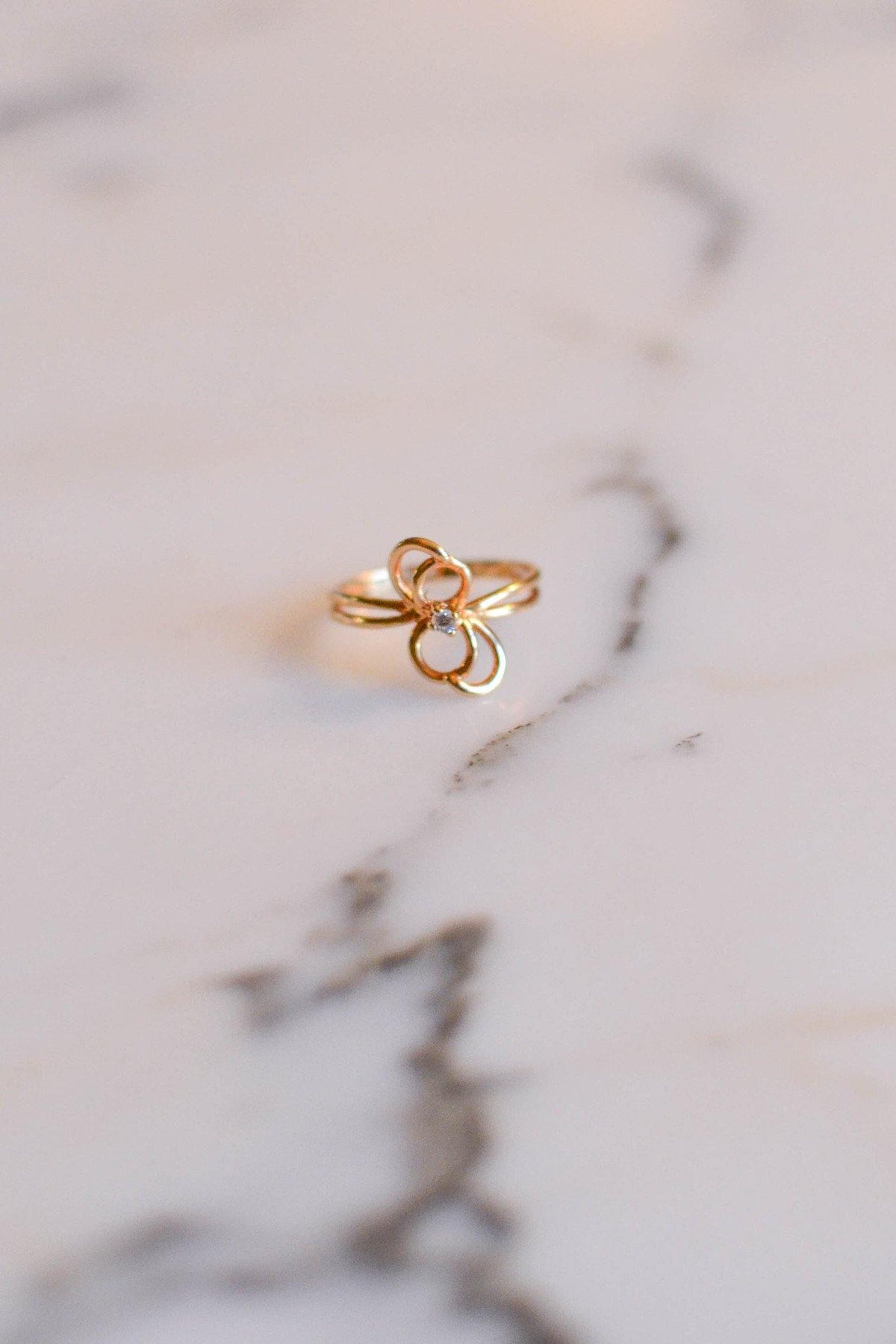 Love Knot Ring with Cubic Zirconia