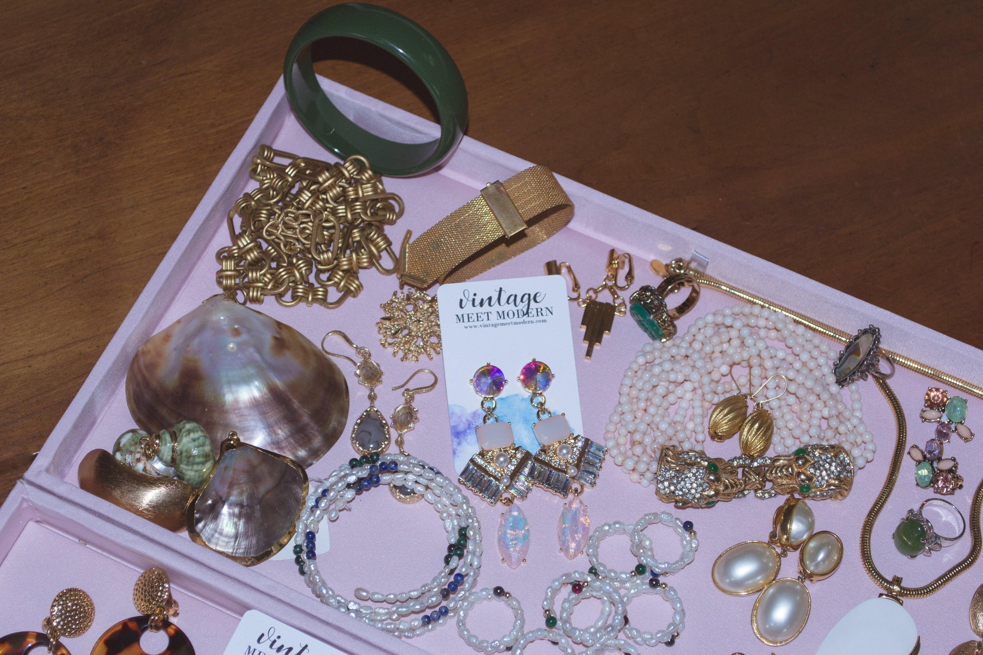 Vintage Ruby and Cultured Rice Pearl Coiled Ring by Ruby and Pearl - Vintage Meet Modern Vintage Jewelry - Chicago, Illinois - #oldhollywoodglamour #vintagemeetmodern #designervintage #jewelrybox #antiquejewelry #vintagejewelry