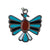 Vintage Winged Falcon Pendant with Turquoise, Red, and White Enamel