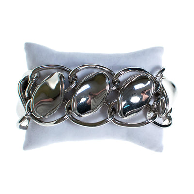 Vintage Wide Silver Link Bracelet by Vintage Meet Modern - Vintage Meet Modern Vintage Jewelry - Chicago, Illinois - #oldhollywoodglamour #vintagemeetmodern #designervintage #jewelrybox #antiquejewelry #vintagejewelry
