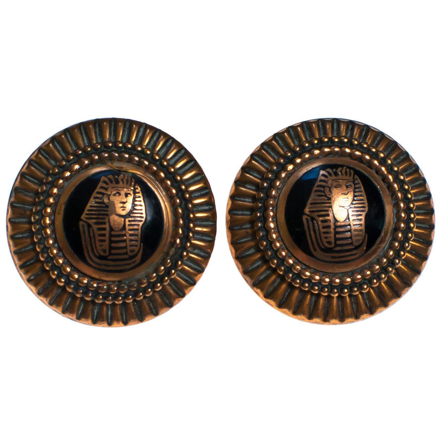 Vintage King Tut Copper Statement Earrings by King Tut - Vintage Meet Modern Vintage Jewelry - Chicago, Illinois - #oldhollywoodglamour #vintagemeetmodern #designervintage #jewelrybox #antiquejewelry #vintagejewelry