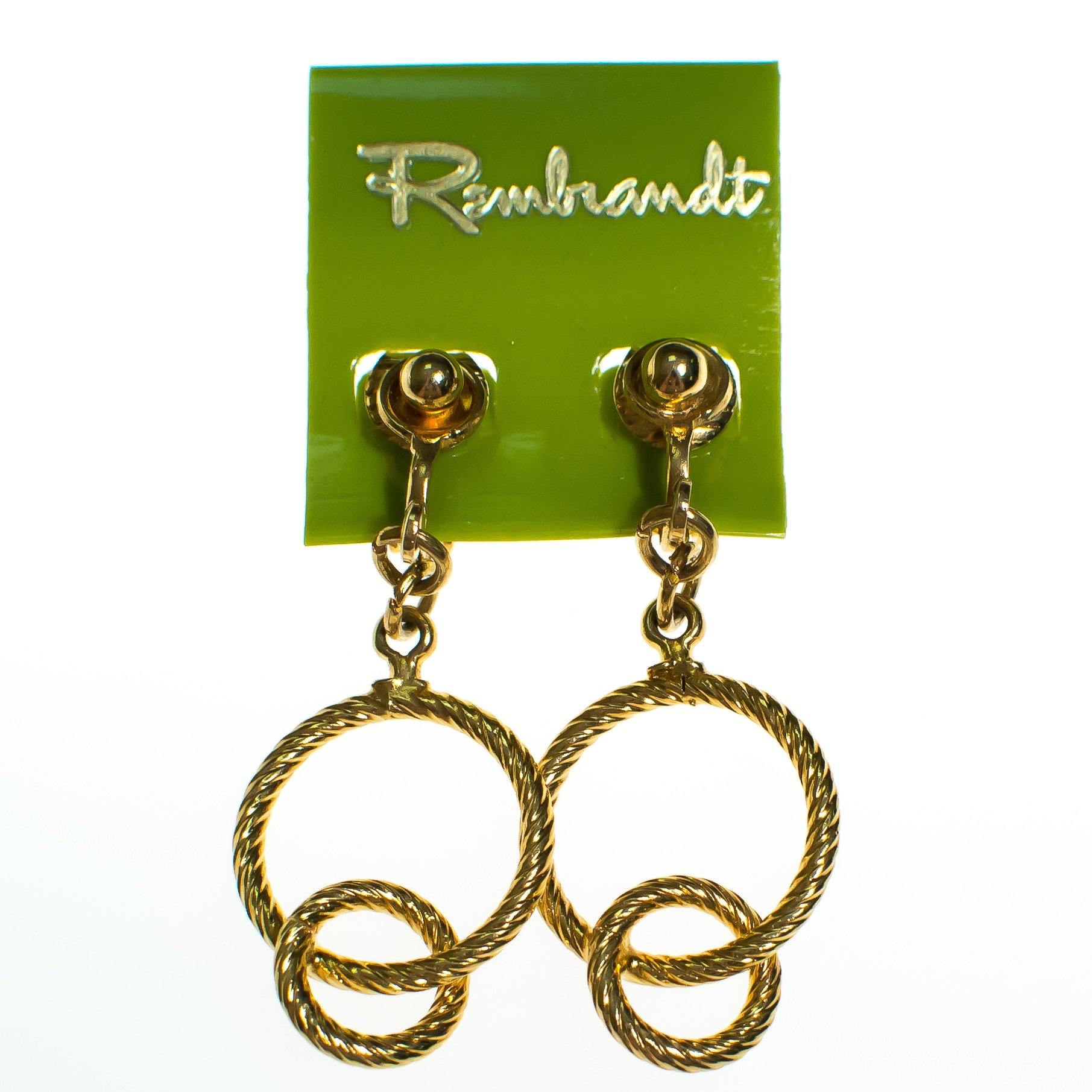 Vintage Double Circle Drop Earrings by Vintage Meet Modern - Vintage Meet Modern Vintage Jewelry - Chicago, Illinois - #oldhollywoodglamour #vintagemeetmodern #designervintage #jewelrybox #antiquejewelry #vintagejewelry