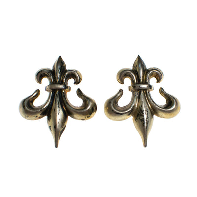 Vintage Sterling Silver Fleur de Lis Screw Back Earrings by Fleur de Lis - Vintage Meet Modern Vintage Jewelry - Chicago, Illinois - #oldhollywoodglamour #vintagemeetmodern #designervintage #jewelrybox #antiquejewelry #vintagejewelry