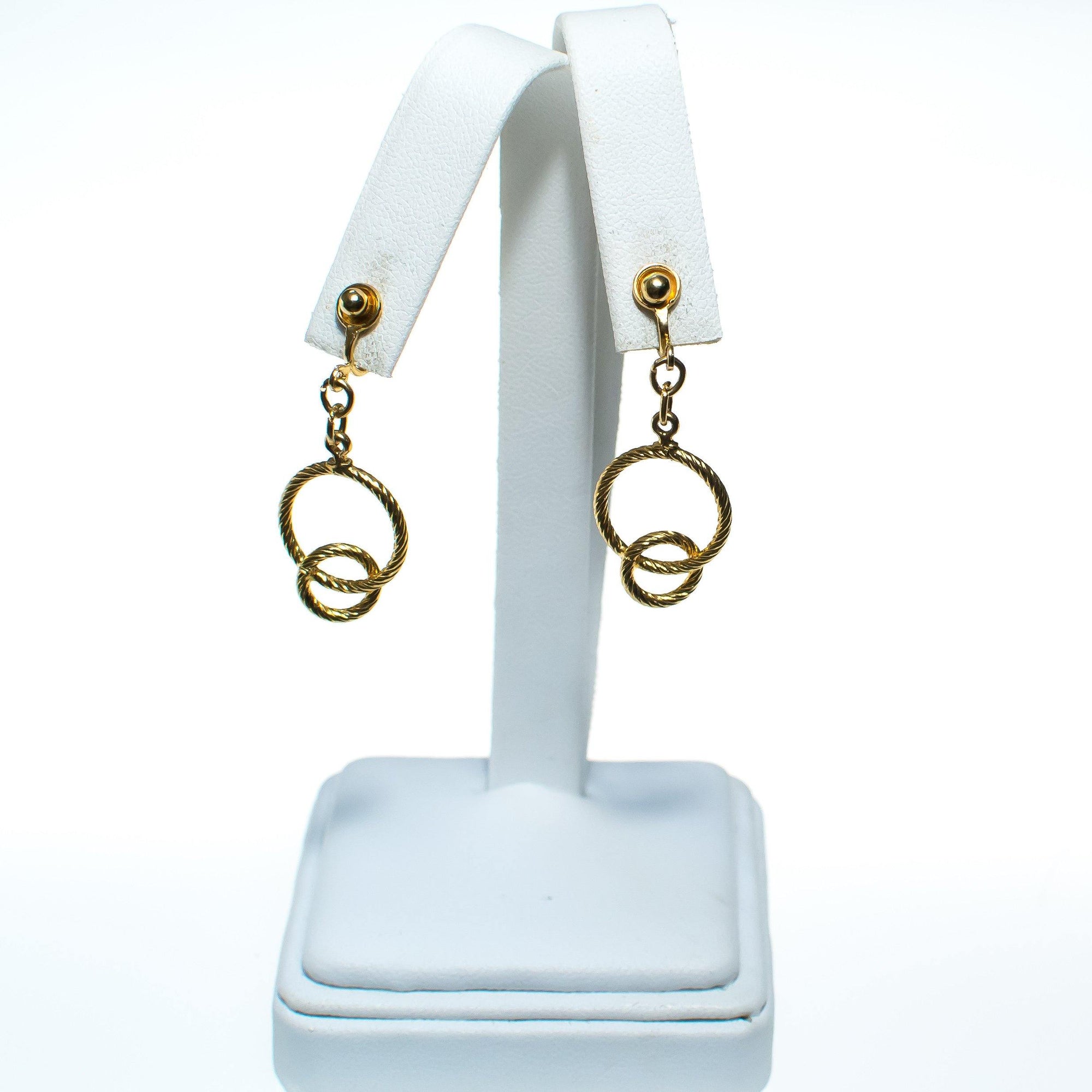 Vintage Double Circle Drop Earrings by Vintage Meet Modern - Vintage Meet Modern Vintage Jewelry - Chicago, Illinois - #oldhollywoodglamour #vintagemeetmodern #designervintage #jewelrybox #antiquejewelry #vintagejewelry