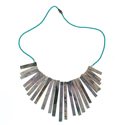 Amazonite and Turquoise Seed Bead Goddess Necklace by Vintage Meet Modern - Vintage Meet Modern Vintage Jewelry - Chicago, Illinois - #oldhollywoodglamour #vintagemeetmodern #designervintage #jewelrybox #antiquejewelry #vintagejewelry