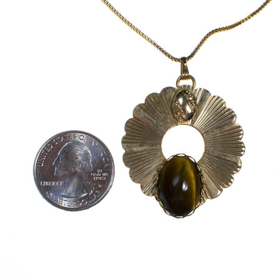 Tigers Eye Egyptian Revival Medallion Necklace by Vintage Meet Modern - Vintage Meet Modern Vintage Jewelry - Chicago, Illinois - #oldhollywoodglamour #vintagemeetmodern #designervintage #jewelrybox #antiquejewelry #vintagejewelry